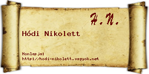 Hódi Nikolett névjegykártya